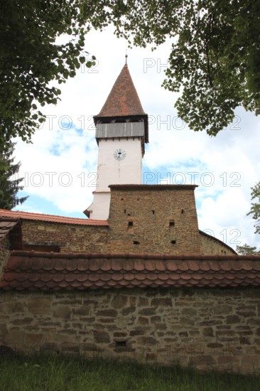 Romania, fortified church of the village of Mesendorf, Moischendref or Meschendorf, in the district of Brasov, Transylvania