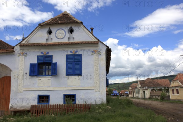 Romania, houses, Saxon farms in the village of Viscri, German German Weisskirch a town in the district of Brasov, Transylvania, UNESCO World Heritage Site
