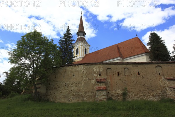 Romania, village church of the village of Crit, German German Cross, in the district of Brasov, Transylvania