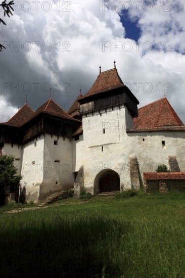 Romania, the fortified church of Viscri, German German Weisskirch a town in the district of Brasov, Transylvania, UNESCO World Heritage Site
