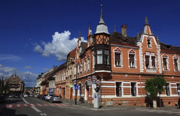 Romania, houses in the historic old town of Sighisoara, German Sighisoara, town in Mures district in Transylvania, UNESCO World Heritage Site