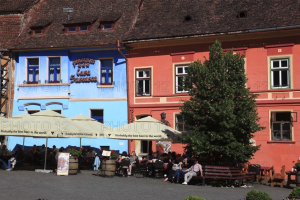 Romania, houses in the historic upper town, old town of Sighisoara, German Sighisoara, town in Mures district in Transylvania, UNESCO World Heritage Site