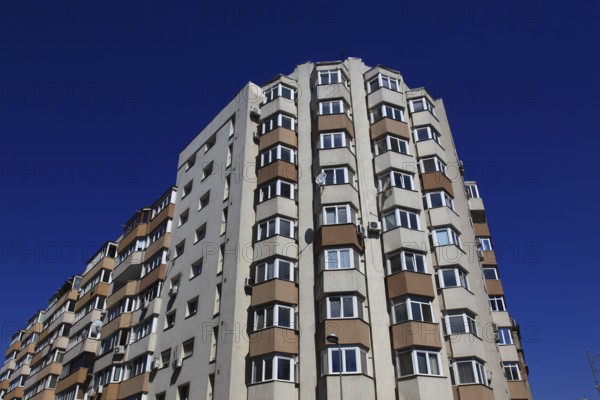 Romania, capital city Bucharest, Bucuresti, high-rise building in the city center, apartments and offices
