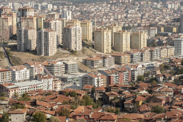 Ankara, Turkey. November 17th 2020 Modern property being construction alongside derelict traditional housing in Ankara, the Turkish capital