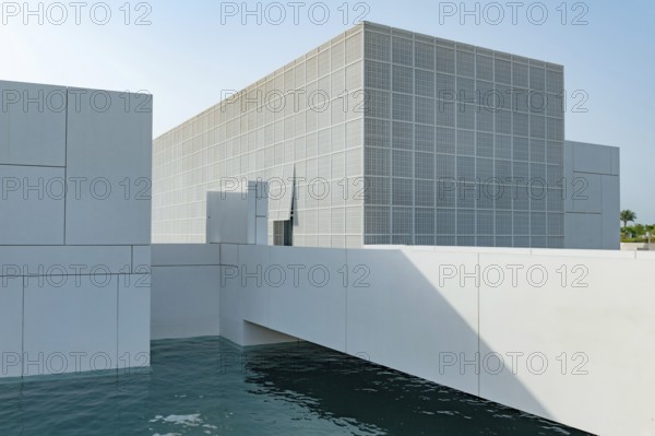 Abu Dhabi, United Arab Emirates. June 23rd 2019 The architecture of the Louvre Abu Dhabi, an art museum located on Saadiyat Island in Abu Dhabi, United Arab Emirates, Middle East