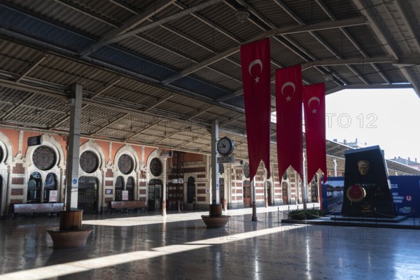 Istanbul, Turkey 10th November 2022 Inside Turkish Railways building Sirkeci train station, once the terminus of the Orient Express, Istanbul, Turkey