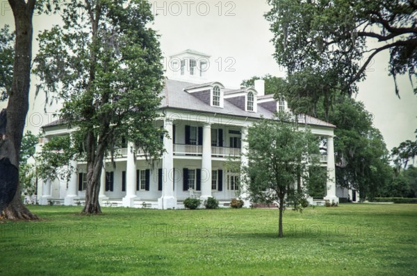 Grand architecture of the Houmas House Plantation, historic landmark in Burnside, Louisiana, USA 1976