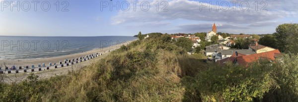 Baltic resort Rerik, beach and town, panorama, Baltic Sea coast, Rostock district, Mecklenburg-Western Pomerania, Germany