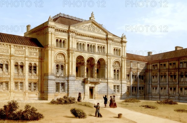 The court of the Victoria and Albert Museum, South Kensington, 19th century, London, England, United Kingdom