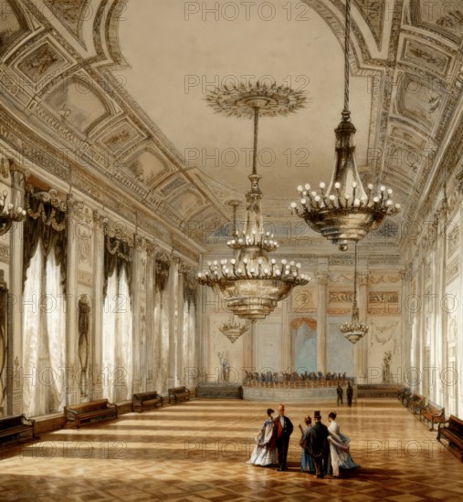 The ballroom, Almack's Assembly Rooms or Willis's Rooms, 19th century, a social club in London, England, United Kingdom