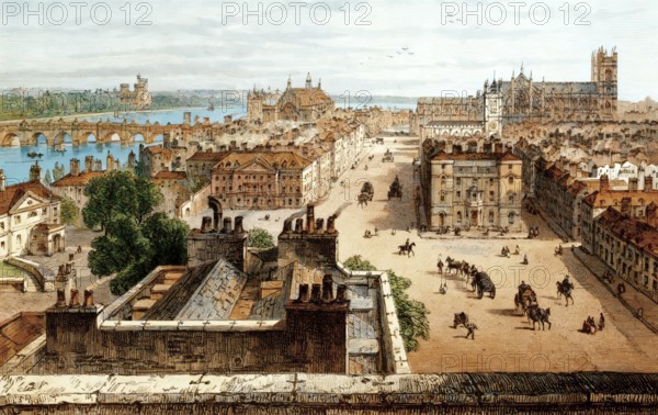 Westminster, from the roof of Whitehall, 18th century, London, England, United Kingdom