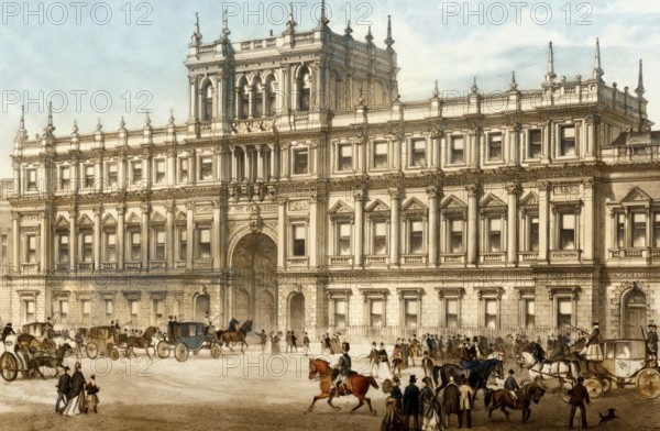 Burlington House, the street façade of the Piccadilly, 19th century, London, England, United Kingdom
