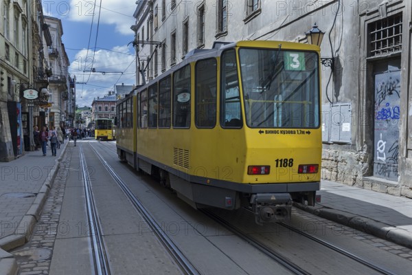Old tram in Lviv Ukraine