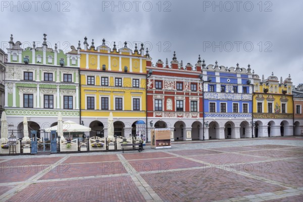 Italian Renaissance style houses built in 1578, Zamosc, Poland