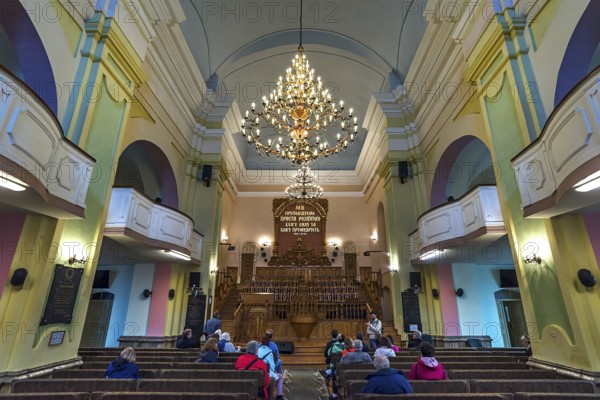 Interior of the central church of Lutheran Christ-Baptists, Church of St. Ursula, Lviv, Ukraine