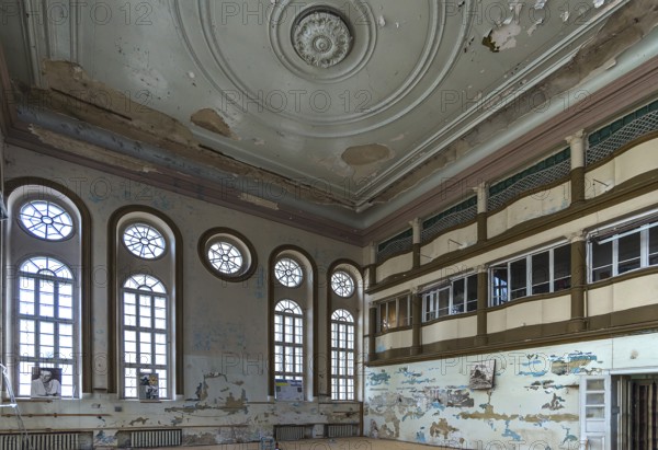 Destroyed interior of the Hasidic Synagogue including Jacob Gansel Schul, is being restored, Lemberg, Ukraine
