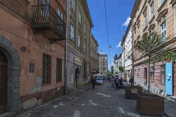 Street in the old town of Lviv, Ukraine