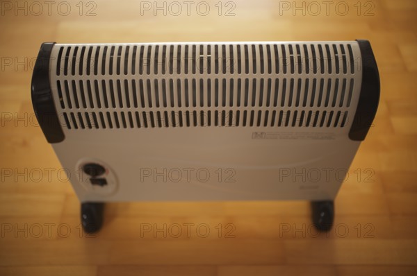 Electric radiator, electric heating, mobile, parquet, heat, soft background, building technology, energy costs, Stuttgart, Baden-Württemberg, Germany