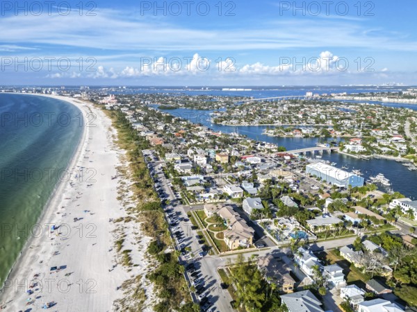 St. Pete Beach near Saint Petersburg Florida beach and sea from above Aerial view in St Pete Beach, USA