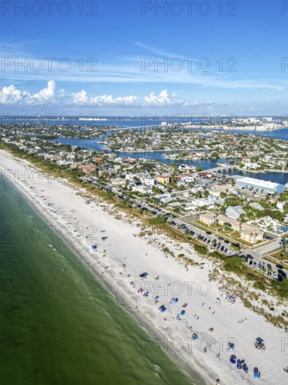 St. Pete Beach near Saint Petersburg Florida beach and sea from above Aerial view in St Pete Beach, USA