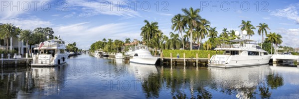 Fort Lauderdale Florida panoramic yachts and villas luxury wealth on Las Olas Blvd in Fort Lauderdale, USA