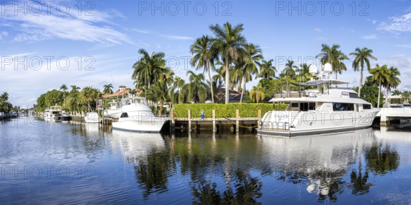Fort Lauderdale Florida yachts and villas luxury wealth panorama on Las Olas Blvd in Fort Lauderdale, USA
