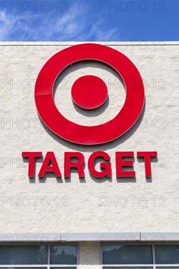 Target supermarket logo at a discount store branch in Tampa, USA