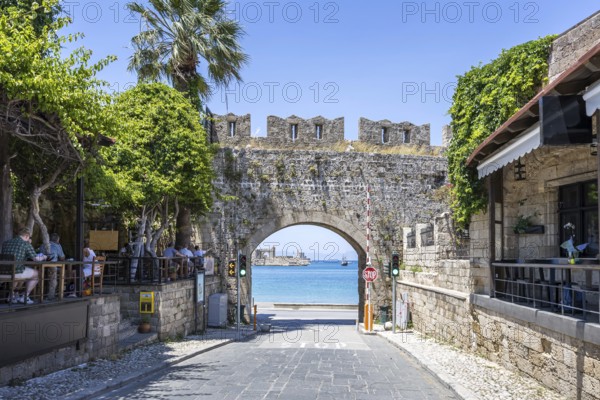 Panayia Blessed Virgin Mary Gate from the Middle Ages in the old town of the island of Rhodes, Greece