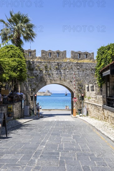 Panayia Blessed Virgin Mary Gate from the Middle Ages in the old town of the island of Rhodes, Greece