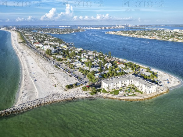 St. Pete Beach near Saint Petersburg Florida Pass-a-Cricket Beach Beach and sea from above Aerial view in St Pete Beach, USA