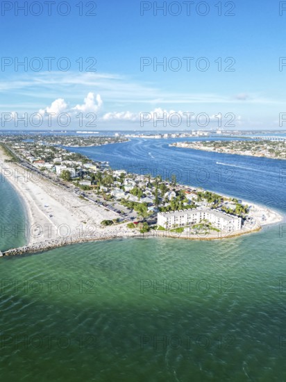 St. Pete Beach near Saint Petersburg Florida Pass-a-Cricket Beach Beach and sea from above Aerial view in St Pete Beach, USA