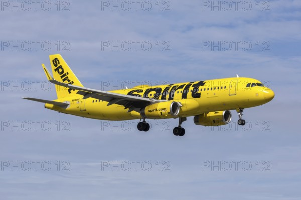 An Airbus A320 Spirit Airlines aircraft with license plate N648NK at Miami airport, USA