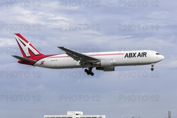 A Boeing 767-300ER (BDSF) aircraft of ABX Air with registration N362CM at Miami Airport, USA