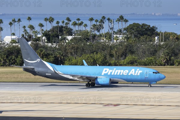 A Prime Air Boeing 737-800BCF aircraft with license plate N5261A at Tampa airport, USA