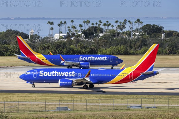 Southwest Airlines Boeing 737 MAX 8 aircraft with license plate N8882Q at Tampa airport, USA