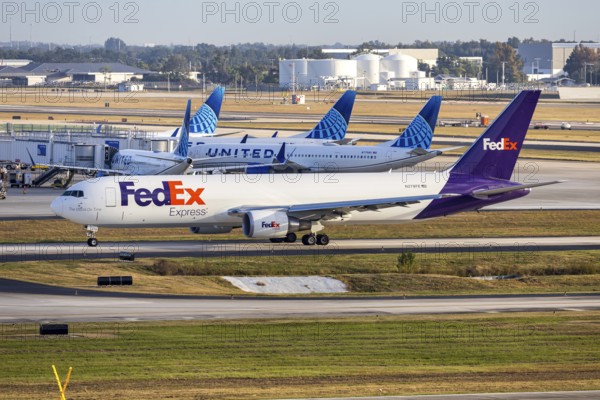 A FedEx Express Boeing 767-300F (ER) aircraft with registration N278FE at Tampa Airport, United States