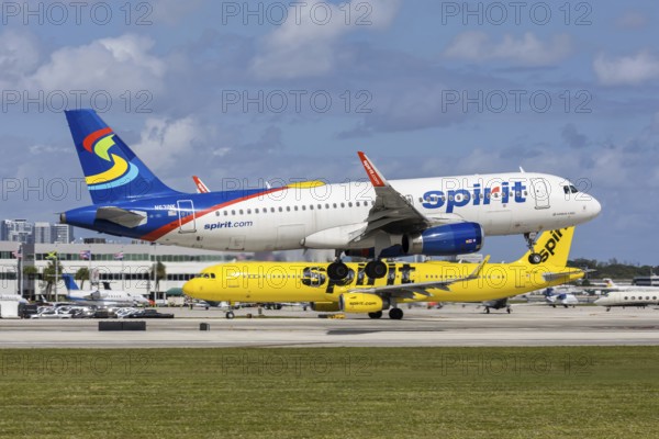 Spirit Airlines Airbus A320 aircraft with license plate N631NK at Fort Lauderdale airport, USA