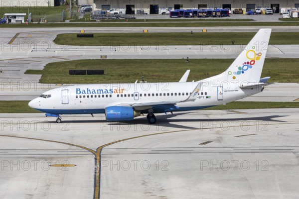A Bahamasair Boeing 737-700 aircraft with license plate C6-BFY at Fort Lauderdale airport, USA