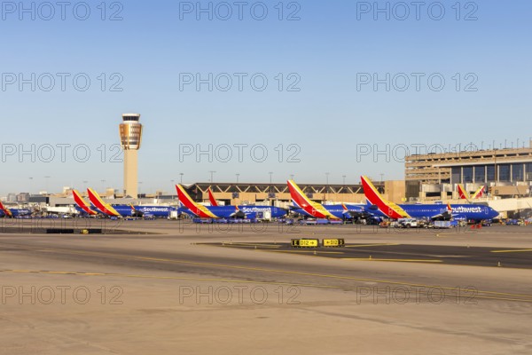 Southwest Airlines Boeing 737 aircraft at Phoenix airport, United States