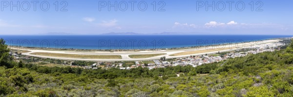 Panoramic view of Rhodes airport, Greece