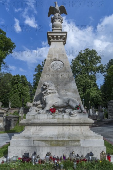 Grave of Juliusz Konstanty Ordon, 1810-1887, was a participant in the Polish November Uprising 1830-1831, Lützenhofer Cemetery Lychakivskiy Cemetery, Lemberg, Galicia, Ukraine