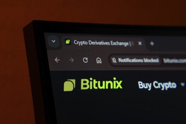 Dhaka, Bangladesh- 02 June 2025: Close-up of a computer screen displaying the Bitunix web interface in dark mode