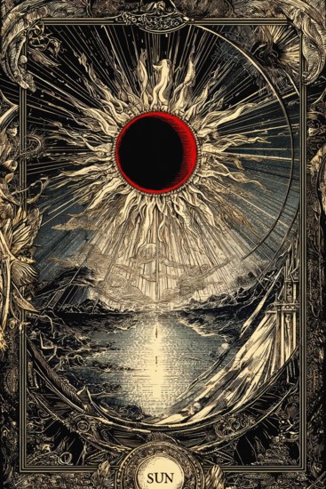 Modern representation of tarot card The Sun symbolizing success, freedom, Joy, optimism, confidence, enthusiasm, happiness, Radiant energy, AI generated