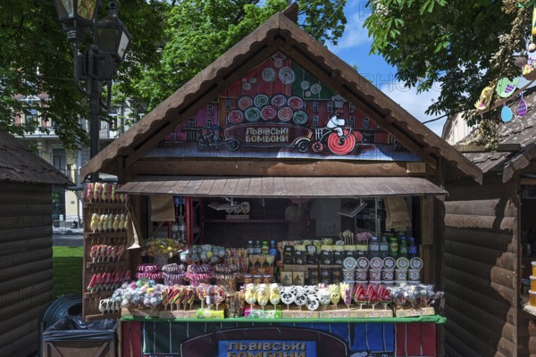 Candy stand at Svoboda Prospekt, Lviv, Ukraine