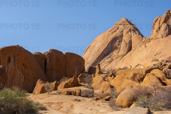 Majestic rocks in the desert under bright sky, Spitzkoppe, Namibia