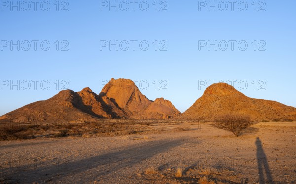 Distant view of the vast desert landscape of Spitzkoppe, Spitzkoppe, Namibia