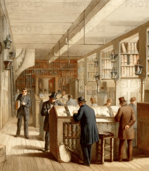 The Prerogative office, Doctors' Commons, also called the College of Civilians, a society of lawyers, London, England, Europe, in 1860