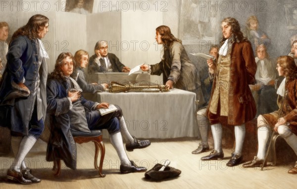 The Royal Society in Crane Court, London, England, Europe, 17th century