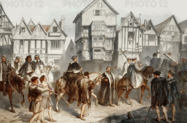 Thomas Wolsey or Woolsey, 1473-1530, English political figure and cardinal of the Roman Catholic Church, at Chancery Lane, London, England, Europe, 16th century