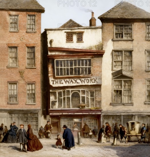 Mrs Salmon's Waxworks exhibition in Fleet Street, London, 18th century, England, United Kingdom